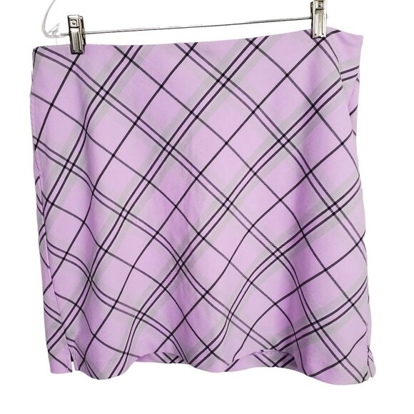 Greg Norman Collection Pants - Greg Norman Size 14 Skort Golf Skirt Shorts Pockets Side Zip Lined Purple Plaid